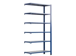 Outlet AR Shelving T Profile Zusatzmodul Blau & Verzinkt 250x60x40 cm 6 Böden 180 kg
