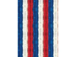 Arsvita Flauschvorhang Flauschgardine Vorhang 56 cm x 185 cm Unistreifen Rot Weiß Blau