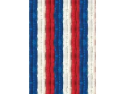 Clearance Arsvita Flauschvorhang Flauschgardine Vorhang 90 cm x 200 cm Unistreifen Rot Weiß Blau
