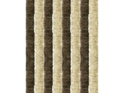 Outlet Arsvita Flauschvorhang Flauschgardine Vorhang 90 cm x 200 cm Unistreifen Beige Braun