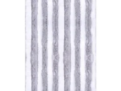 Arsvita Flauschvorhang Flauschgardine Vorhang 140 cm x 200 cm Unistreifen Hellgrau Weiß