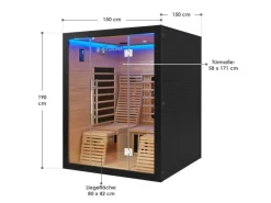 Artsauna Infrarotkabine Helsinki 150 mit Dual Technology Schwarz