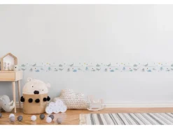 AS-Creation A.S. Création Borte selbstklebend Meerestiere Kinderzimmer 5 m x 15 cm Weiß-Blau