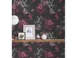 AS-Creation A.S. Création Vliestapete Blumen Lila Schwarz