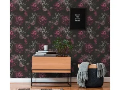 AS-Creation A.S. Création Vliestapete Blumen Lila Schwarz