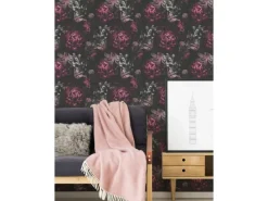 AS-Creation A.S. Création Vliestapete Blumen Lila Schwarz