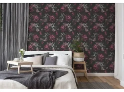 AS-Creation A.S. Création Vliestapete Blumen Lila Schwarz