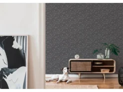 AS-Creation A.S. Création Vliestapete Blätter Schwarz Grau