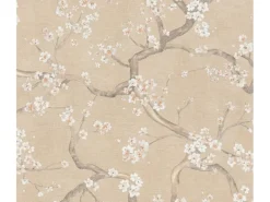 Best AS-Creation A.S. Création Vliestapete Floral Creme Braun Weiß Metallic 10,05 m x 0,53 m