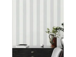 Discount AS-Creation A.S. Création Vliestapete Streifen Hellgrau Grau-Weiß