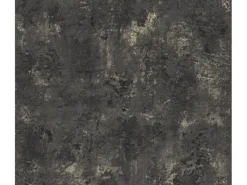 AS-Creation A.S. Création Vliestapete Uni Betonoptik Schwarz Gold