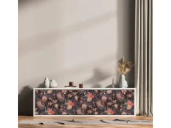 Discount AS-Creation AS Creation Tapete Pop Up Panel Selbstklebend Blumen 250 x 52 cm Blau-Rosa FSC®
