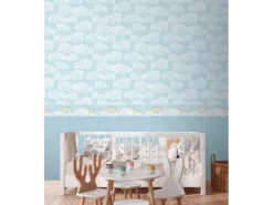 AS-Creation A.S. Creation Vlies-Bordüre Wolken Regenbogen 5 m x 0,13 m Bunt-Blau-Weiß FSC®