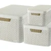 Curver Aufbewahrungsboxen Style 3-er Set Creme S + M + L