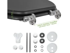 Banjado Anthrazit Toilettendeckel Mit Absenkautomatik WC-Sitz Soft Close Hygienischer Klodeckel MDF Mit Motiv Mosaik Blau