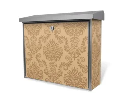 Best Banjado Briefkasten Edelstahl 38.5x31.5x12cm Ohne Zeitungsfach Inkl. Montagematerial Motiv Tapete Beige