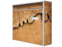 Outlet Banjado Briefkasten Weiß 36.2x32.2x10cm Groß / Inkl. Montagematerial & 2 Schlüsseln / Mit Namensschild Motiv Holz