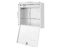 Outlet Banjado Briefkasten Weiß 36.2x32.2x10cm Groß / Inkl. Montagematerial & 2 Schlüsseln / Mit Namensschild Motiv Holz