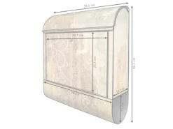 New Banjado Design Briefkasten Schwarz Pulverbeschichtet 39x47x14cm 2 Schlüssel Mit Zeitungsfach Motiv Alte Tapeten