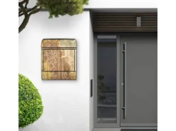 New Banjado Design Briefkasten Schwarz Pulverbeschichtet 39x47x14cm 2 Schlüssel Mit Zeitungsfach Motiv Alte Tapeten