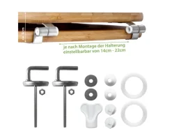 Outlet Banjado Design WC Sitz Bambus Toilettendeckel Toilettensitz Bambus Holz Klodeckel WC-Sitz Universal Scharnieren Motiv Florale Tapete