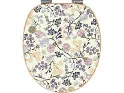 Outlet Banjado Design WC Sitz Bambus Holz Toilettendeckel Mit Absenkautomatik Klodeckel WC-Sitz Soft Close Mit Motiv Florale Tapete