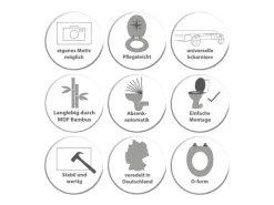 Outlet Banjado Design WC Sitz Bambus Holz Toilettendeckel Mit Absenkautomatik Klodeckel WC-Sitz Soft Close Mit Motiv Florale Tapete