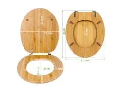 Banjado Design WC Sitz Bambus Toilettendeckel Toilettensitz Bambus Holz Klodeckel WC-Sitz Universal Scharnieren Motiv Tapete Beige