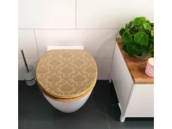 Sale Banjado Design WC Sitz Bambus Holz Toilettendeckel Mit Absenkautomatik Klodeckel WC-Sitz Soft Close Mit Motiv Tapete Beige