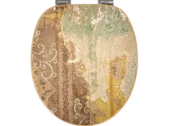 Banjado Design WC Sitz Bambus Holz Toilettendeckel Mit Absenkautomatik Klodeckel WC-Sitz Soft Close Mit Motiv Alte Tapeten