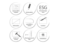 Outlet Banjado Großer Schlüsselkasten Glas 30x30cm Schwarz Scharnier Rechts 50 Haken Beschreibbar Magnetisch Motiv Jahresringe