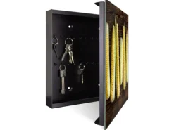 Sale Banjado Großer Schlüsselkasten Glas 30x30cm Schwarz Scharnier Rechts 50 Haken Beschreibbar Magnetisch Motiv Maiskolben