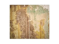 Discount Banjado Herdabdeckplatte Glas 2 Teilig Je 30x52CM Schneidebrett Herdabdeckung Mit Motiv Alte Tapeten