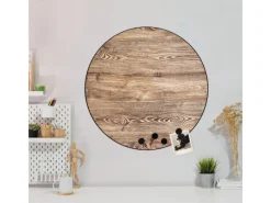 Best Banjado Magnettafel Rund Größe 47cm Magnetwand Schwarz Aus Metall Magnetpinnwand Pinnwand Motiv Maserung