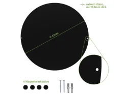 Best Banjado Magnettafel Rund Größe 47cm Magnetwand Schwarz Aus Metall Magnetpinnwand Pinnwand Motiv Maserung