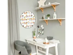 New Banjado Magnettafel Rund Größe 47cm Magnetwand Schwarz Aus Metall Magnetpinnwand Pinnwand Motiv Kinder