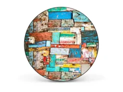 Online Banjado Magnettafel Rund Größe 47cm Magnetwand Schwarz Aus Metall Magnetpinnwand Pinnwand Motiv Bunte Holzschindeln