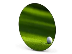 Banjado Magnettafel Rund Größe 47cm Magnetwand Schwarz Aus Metall Magnetpinnwand Pinnwand Motiv Einsamer Golfball