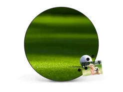 Banjado Magnettafel Rund Größe 47cm Magnetwand Schwarz Aus Metall Magnetpinnwand Pinnwand Motiv Einsamer Golfball