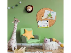 Banjado Magnettafel Rund Größe 47cm Magnetwand Schwarz Aus Metall Magnetpinnwand Pinnwand Motiv Kork