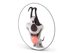 Banjado Magnettafel Rund Größe 47cm Magnetwand Schwarz Aus Metall Magnetpinnwand Pinnwand Motiv Comic-Hund