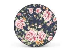 Banjado Magnettafel Rund Größe 47cm Magnetwand Schwarz Aus Metall Magnetpinnwand Pinnwand Motiv Rosen Auf Anthrazit