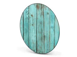 Best Banjado Magnettafel Rund Größe 47cm Magnetwand Schwarz Aus Metall Magnetpinnwand Pinnwand Motiv Blaues Holz