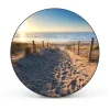 Banjado Magnettafel Rund Größe 47cm Magnetwand Schwarz Aus Metall Magnetpinnwand Pinnwand Motiv Nordseestrand