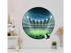 Banjado Magnettafel Rund Größe 47cm Magnetwand Schwarz Aus Metall Magnetpinnwand Pinnwand Motiv Arena