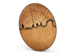 Banjado Magnettafel Rund Größe 47cm Magnetwand Schwarz Aus Metall Magnetpinnwand Pinnwand Motiv Holz