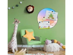 Banjado Magnettafel Rund Größe 47cm Magnetwand Schwarz Aus Metall Magnetpinnwand Pinnwand Motiv Vögel Am Himmel