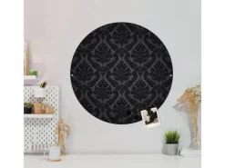 Banjado Magnettafel Rund Größe 47cm Magnetwand Schwarz Aus Metall Magnetpinnwand Pinnwand Motiv Black Deluxe