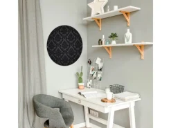 Banjado Magnettafel Rund Größe 47cm Magnetwand Schwarz Aus Metall Magnetpinnwand Pinnwand Motiv Black Deluxe