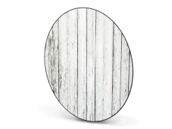 Banjado Magnettafel Rund Größe 47cm Magnetwand Schwarz Aus Metall Magnetpinnwand Pinnwand Motiv Weißer Bretterzaun